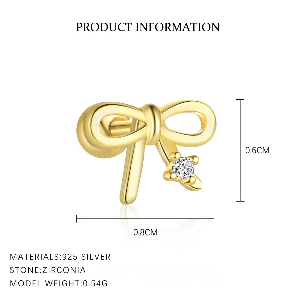 Wholesale Star Moon Zircon Round Head Earnail Ear Studs
