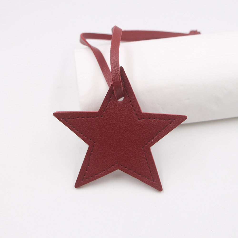Wholesale Black PU Leather Star Bag Charm Five Point Star Pendant Lanyard Everyday Decorative Accessory For Handbags Boutique Resale