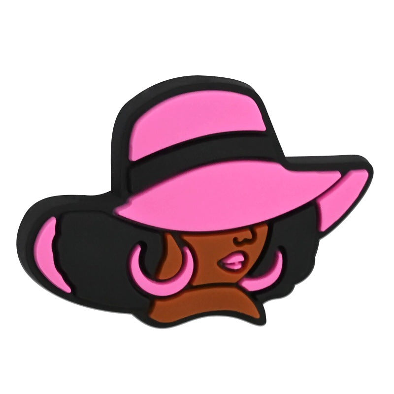 Wholesale Random 100pcs Black Girl Beaded PVC Soft Rubber Beads Focal Beads