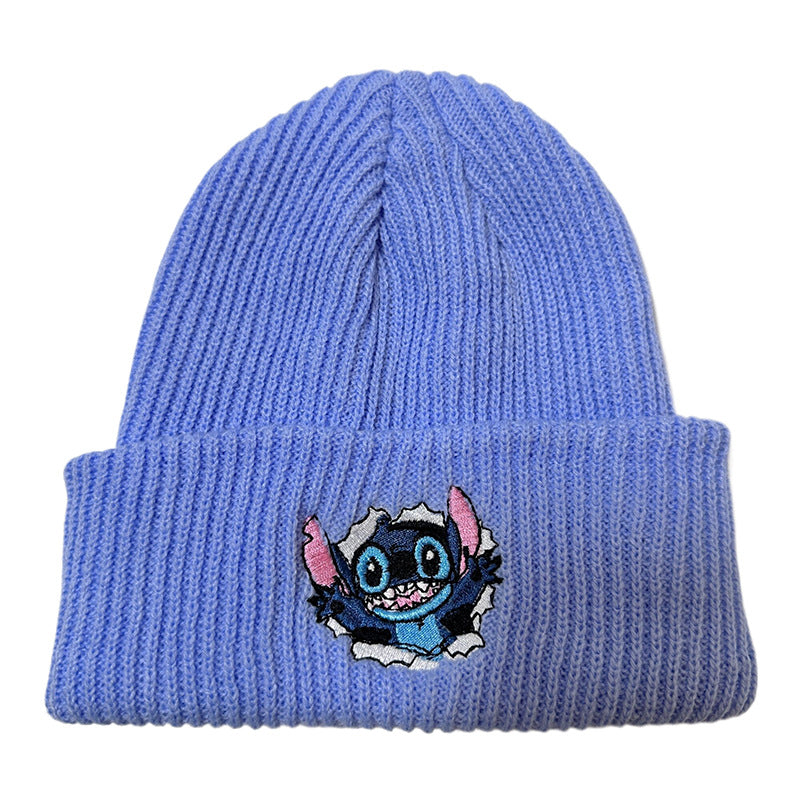 Wholesale Embroidered Autumn and Winter Outdoor Warm Cartoon Anime Yarn Hat