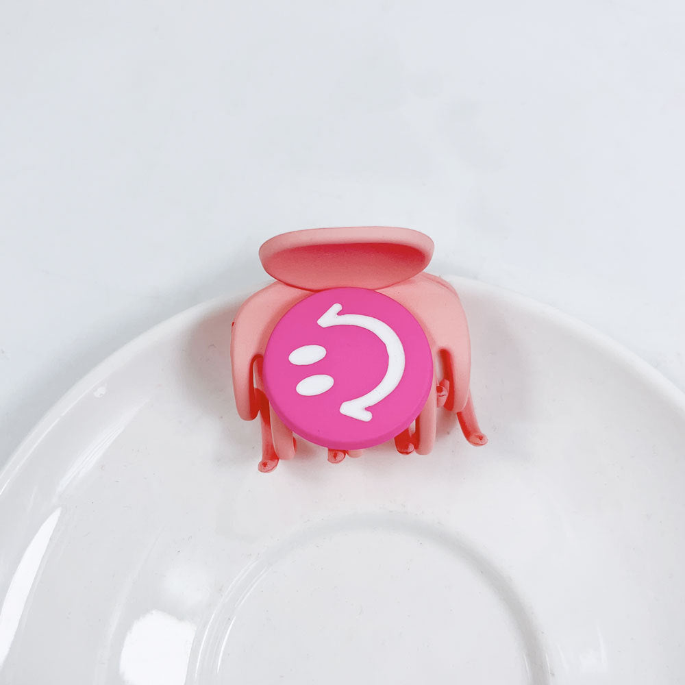 Wholesale Candy Color Smiley Metal Hair Clips