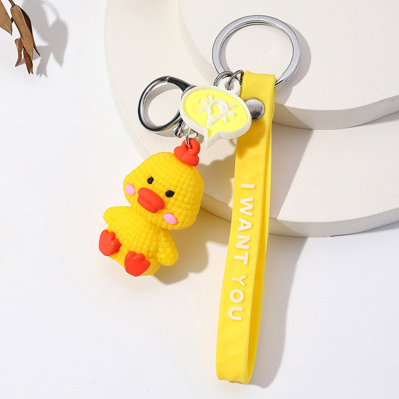 Wholesale Cartoon Wool Duck Dinosaur Doll Keychain