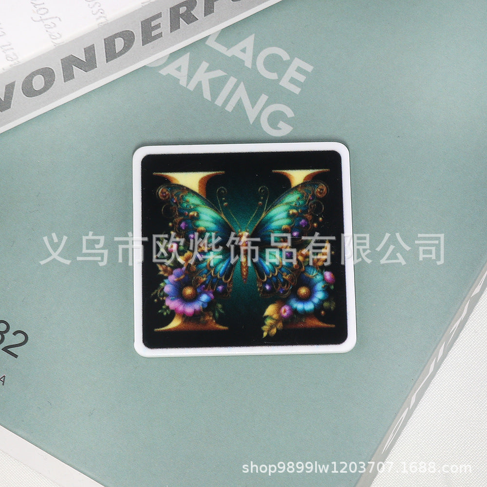 Wholesale 10pcs Cartoon Square Butterfly Personalized Bag FlatBack