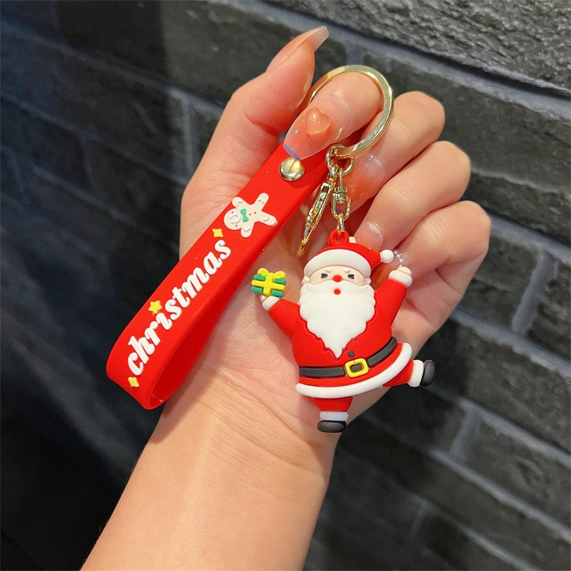 Wholesale Christmas Elk Christmas Tree Snowman Soft Rubber Keychain