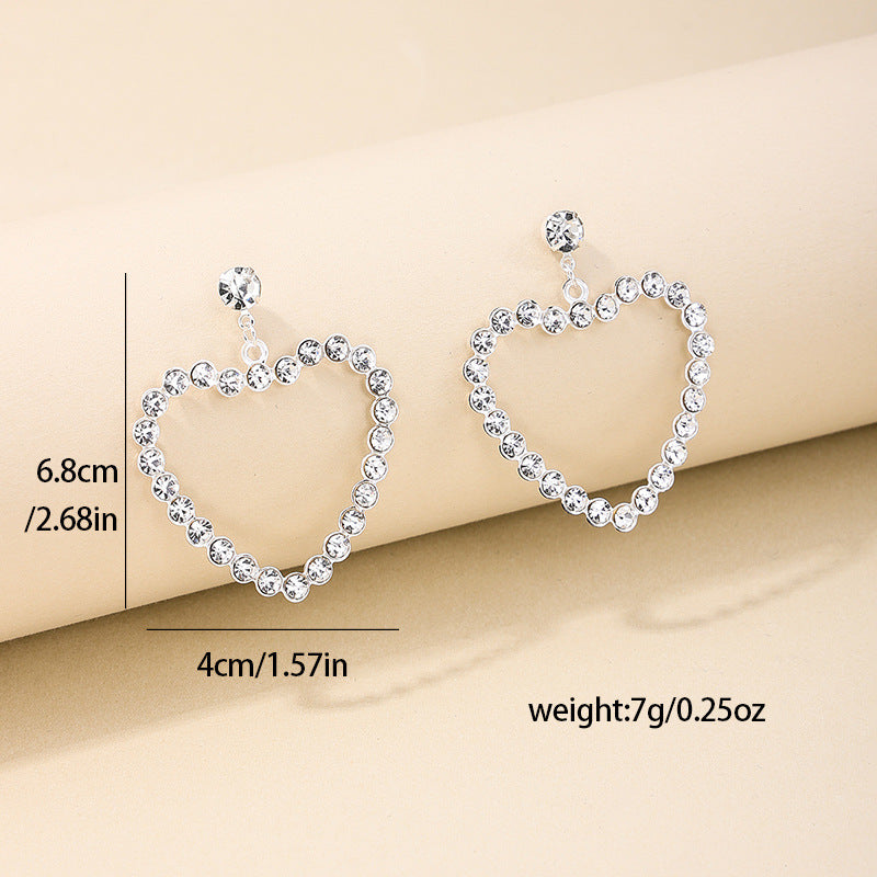 Wholesale Fashion metal geometric heart star ring French high-end temperament simple ladies earrings