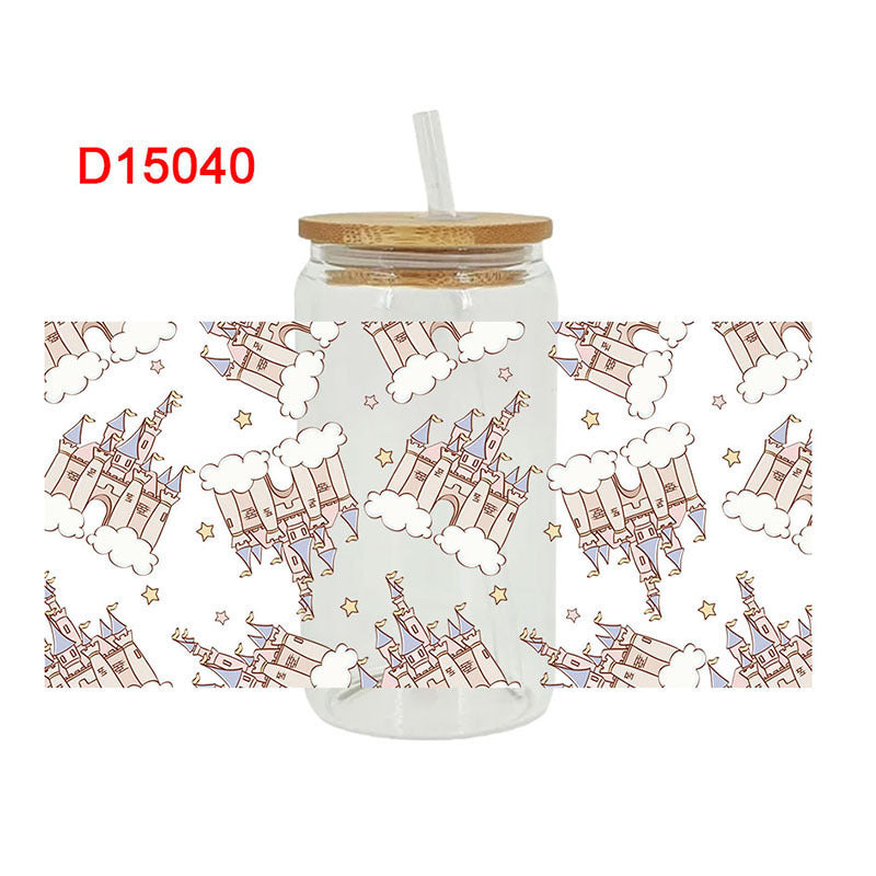 Wholesale Colorful Feather Fireworks 16oz Cup UV DTF Wraps