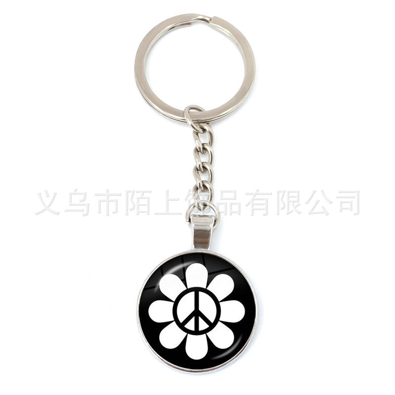 Wholesale Zinc Alloy Peace Sign Keychain