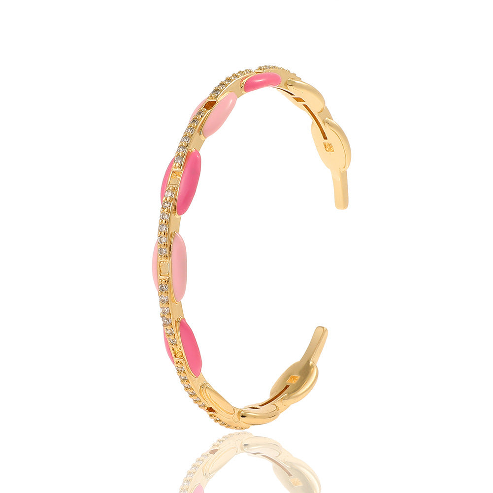 Wholesale Drip Oil Geometric Retro Jump Color Bracelet