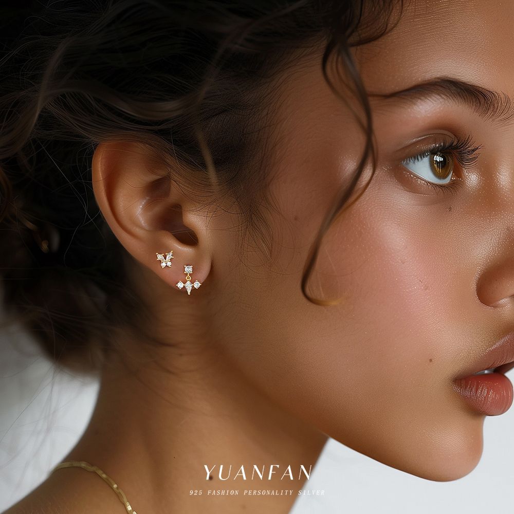 Wholesale Zircon round head earrings  Ear Studs