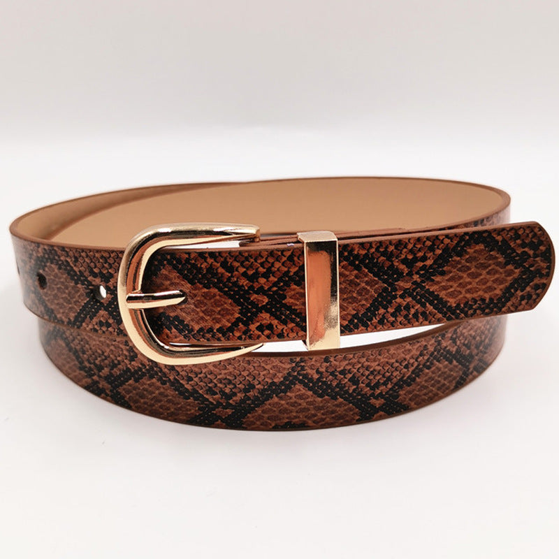Wholesale Snake print women' s belt