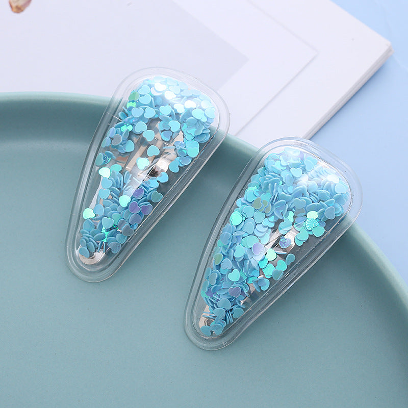 Wholesale PVC Color Quicksand Hairpin for Kids