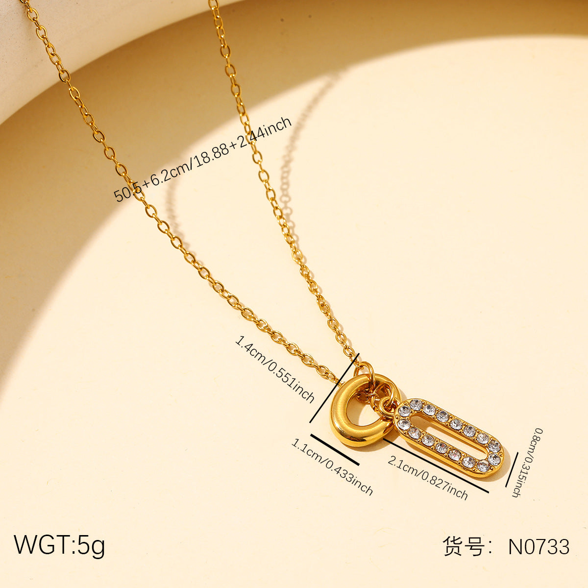 Wholesale Stainless steel jewelry women' s necklaces and earrings light luxury style