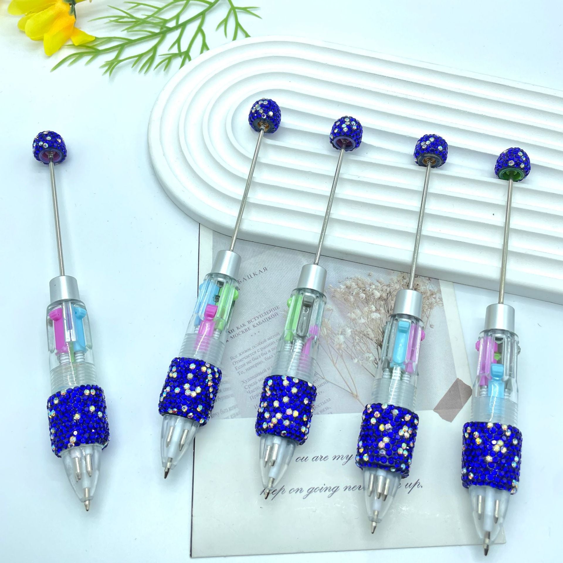 10 pce Wholesale beadable pens Full diamond multi-color