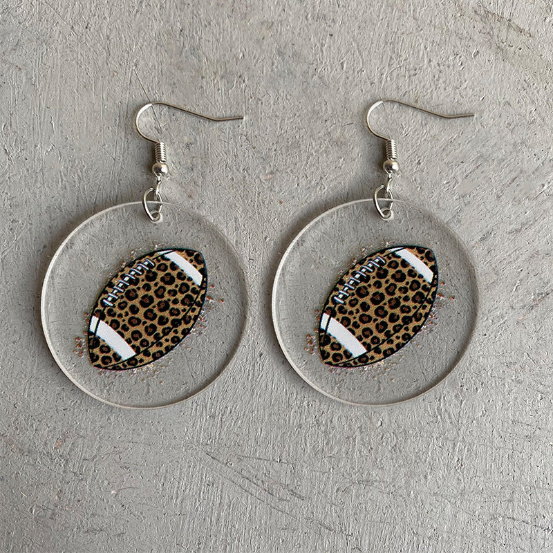 Wholesale 2PCS Sports Acrylic Skull Football Stick Motorcycle Earrings