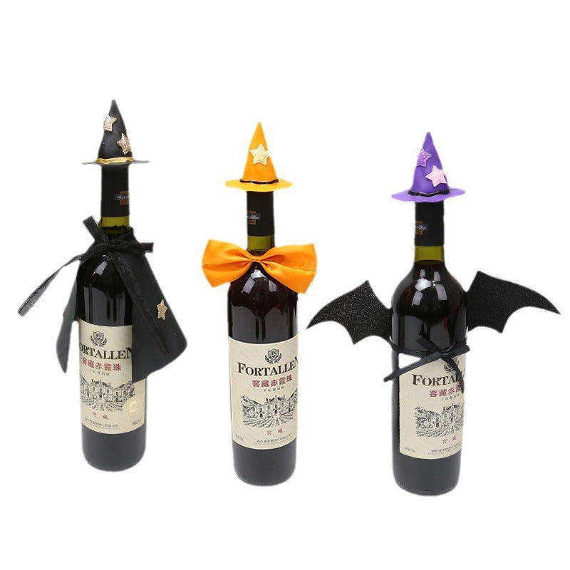 Wholesale Halloween Mini Witch Hat Wine Bottle Decoration Halloween Party Wine Bottle Hat Decoration Scene Layout Props