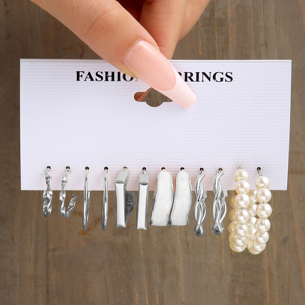 Wholesale Metal Hoop Square Geometric Earrings