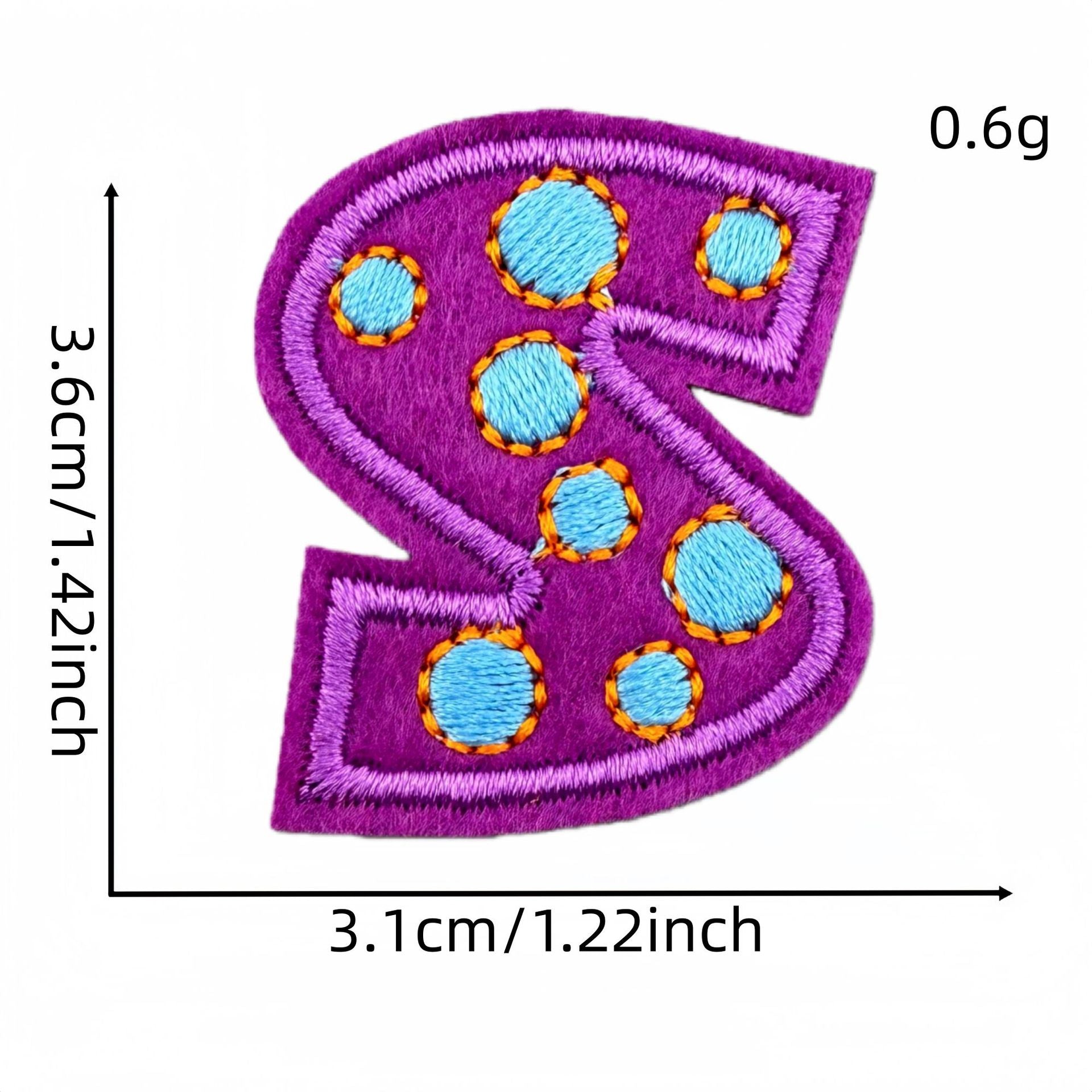 Wholesale Polyester Cartoon Alphabet Embroidery Patches Iron On DIY Clothing Bag Accessory