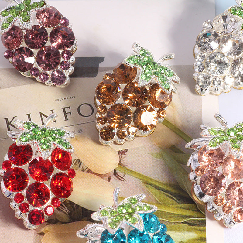 Wholesale Colorful grape full diamond can wear straight hole loose beads DIY mobile phone key chain