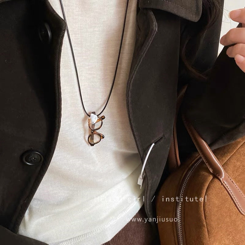 Wholesale Red M bean balloon dog pendant necklace