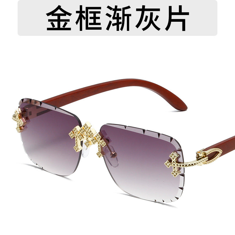 Wholesale Personalized frameless metal square lace sunglasses