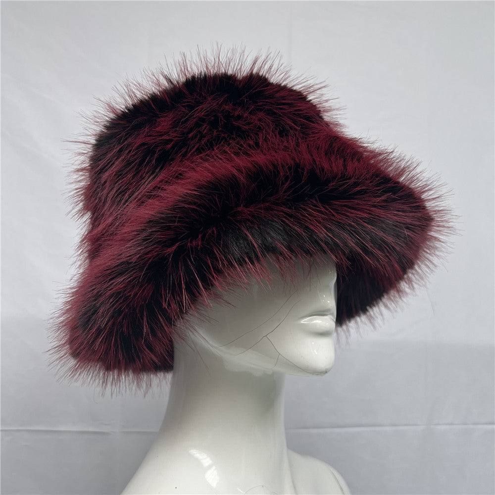 Wholesale Colorful Plush Imitation Fur Bucket Hat