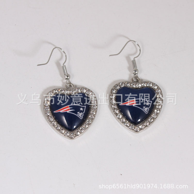 Wholesale Peach Dot Diamond Logo Earrings