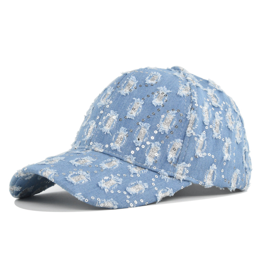 Wholesale Washed Sequin Cowboy Hat Baseball Cap