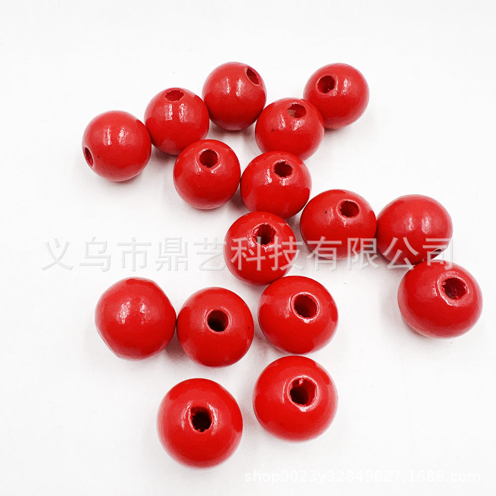 Wholesale 100pcs/pack Christmas Wooden Beads Snowman Beads