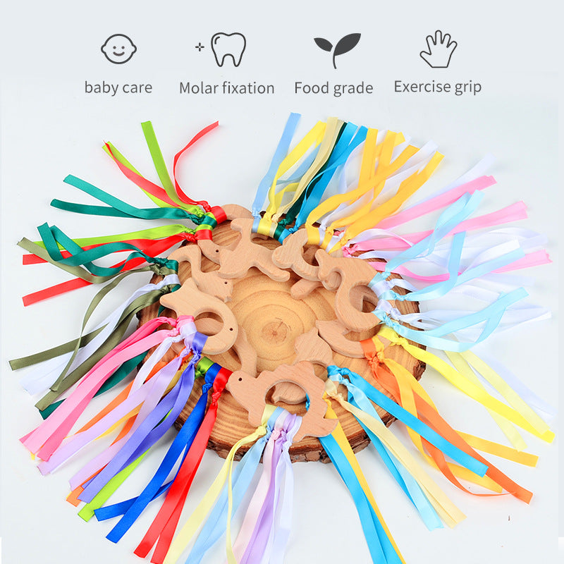 Wholesale Baby Colorful Beech Wood Baby Teether Toys