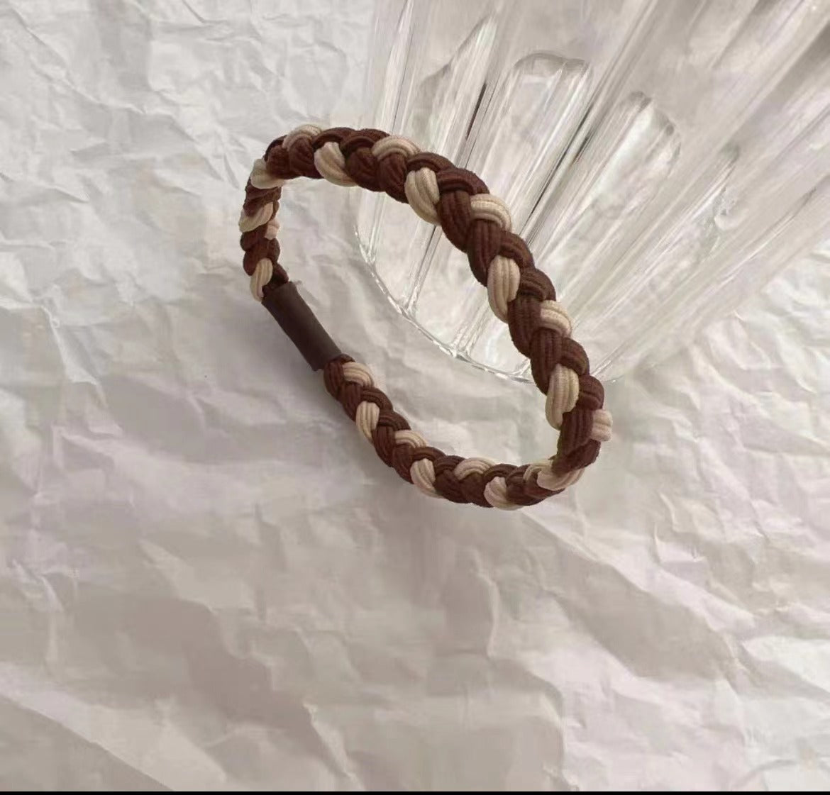 Wholesale Milk Coffee Color Simple High Elastic Fabric Hair Scrunchies