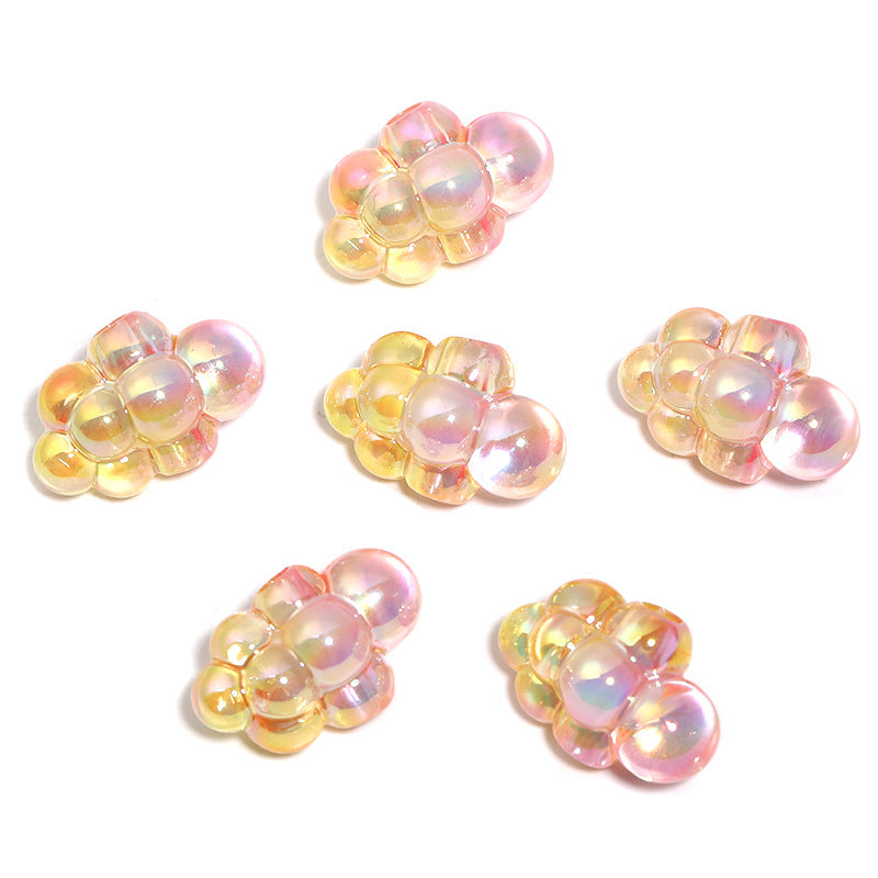 Wholesale 100pcs Acrylic gradient color cloud vertical hole beads