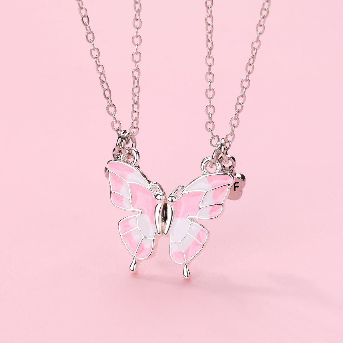 Wholesale butterfly necklace cartoon children BFF good friend necklace