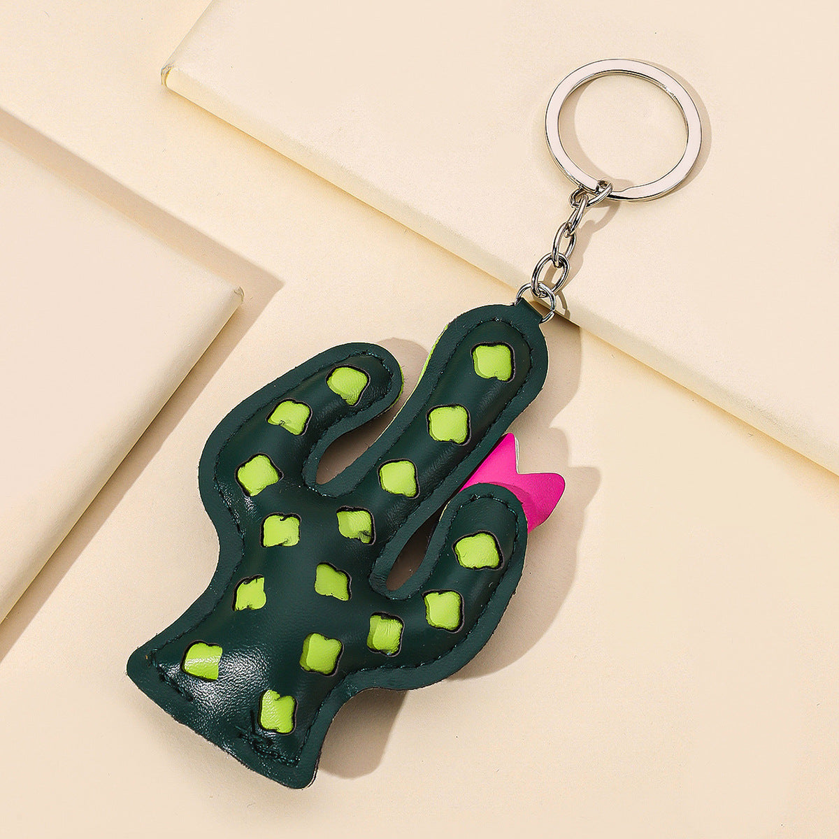 Wholesale Leather Cactus Keychain