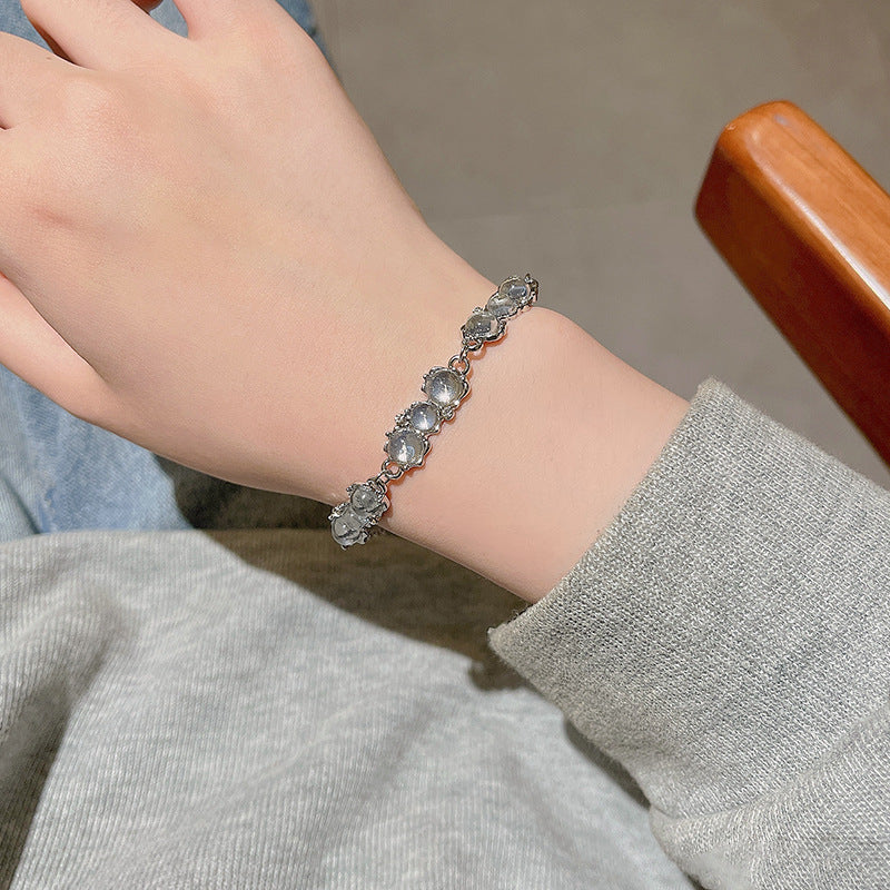 Wholesale Transparent Beads Silver Bracelet