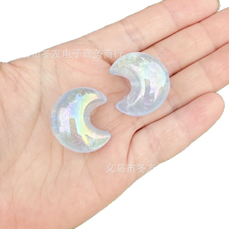 Wholesale 50pcs/pack Moon Small Crescent Moon Hole Beads DIY Acrylic Beads