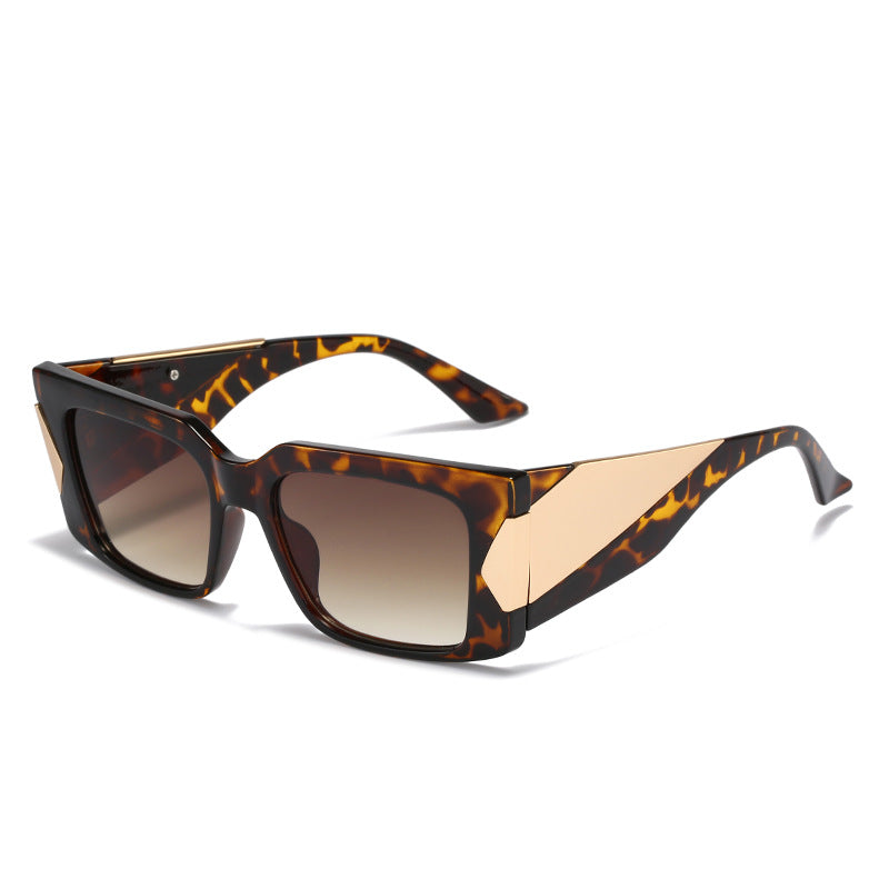 Wholesale Square Frame Personalized Wide-leg Metal Sunglasses