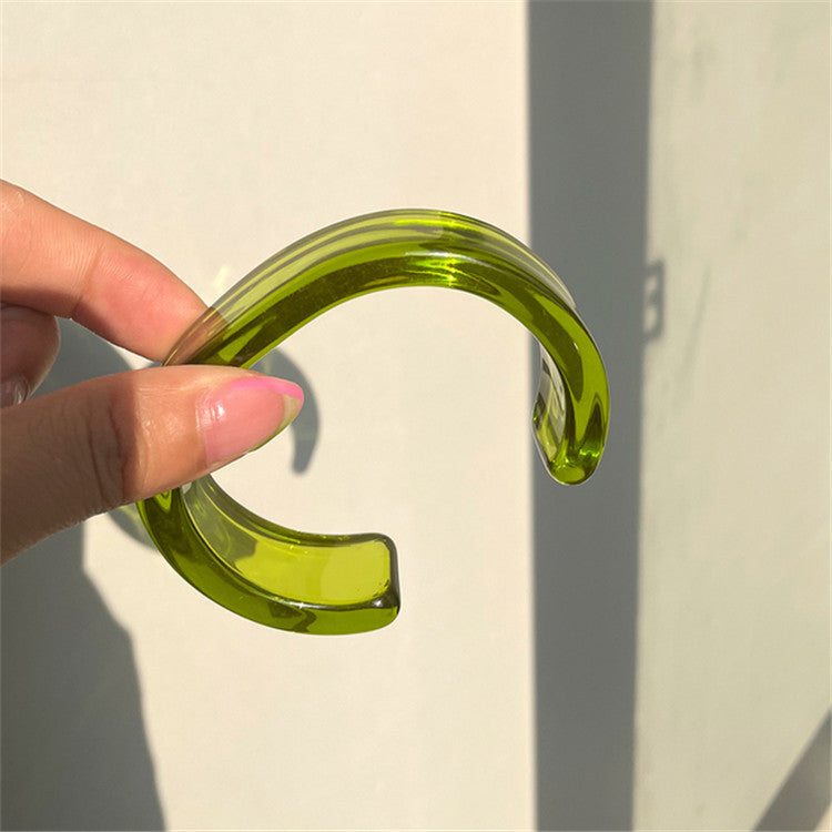 Wholesale Color Acrylic Bracelet Simple Geometric Transparent Resin Bracelet