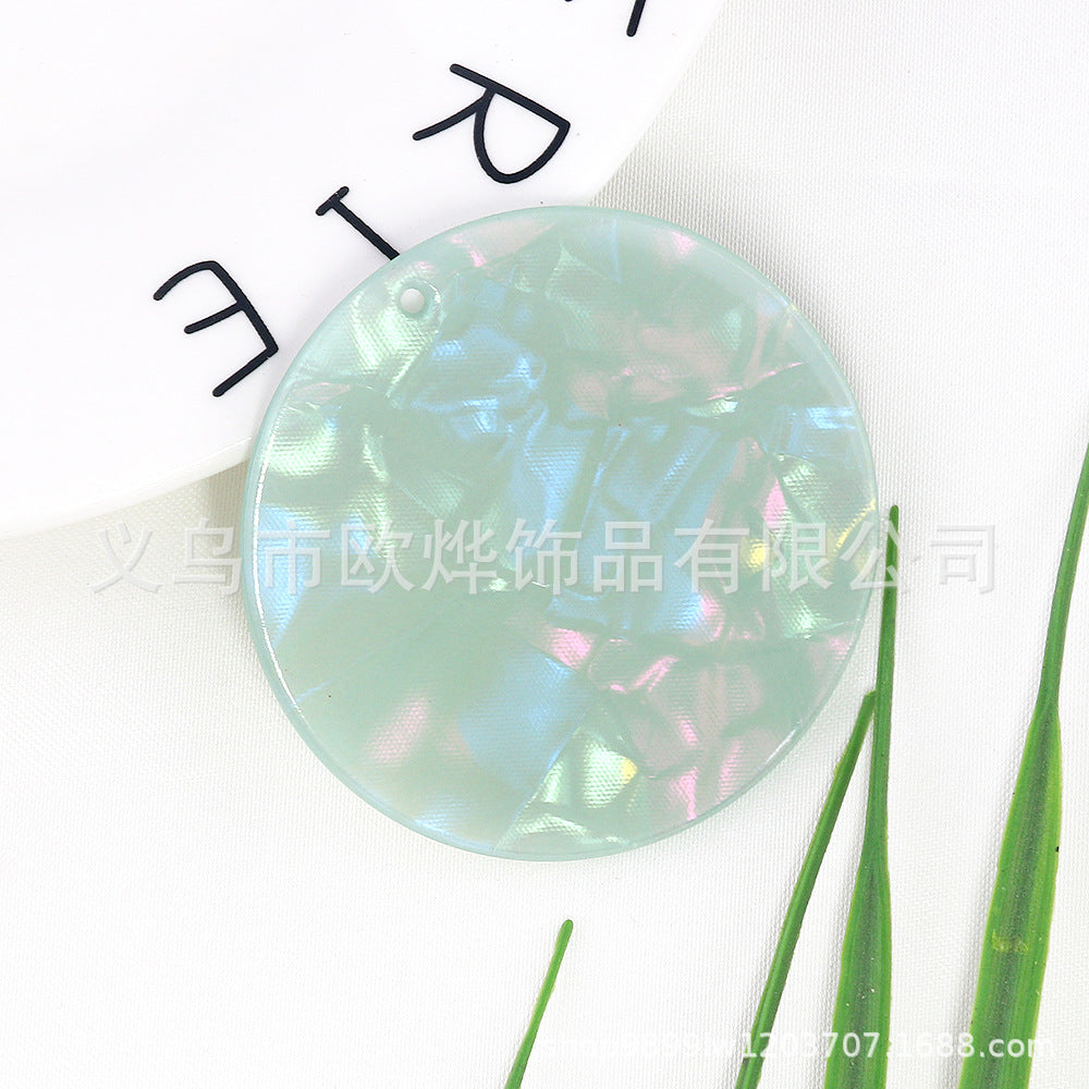 Wholesale 10pcs Textured Acrylic Circle Key Pendant Bookmark