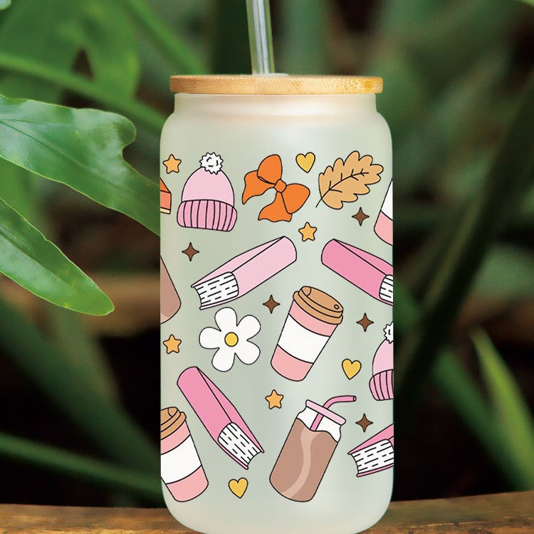 Wholesale Autumn Pumpkin Beverage Series 16oz Cup UV DTF Wraps