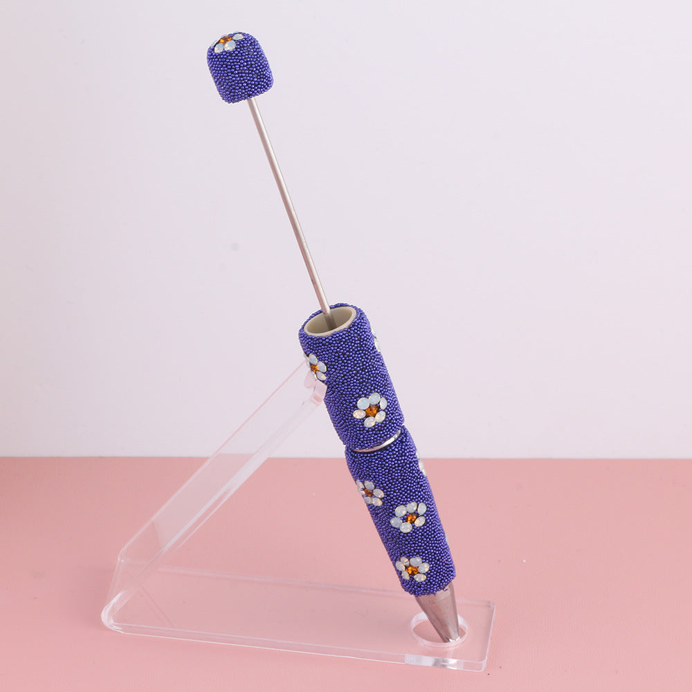 Wholesale  new creative diy beads daisy beaded pen multicolor ballpoint pen color cute cartoon pearl pen