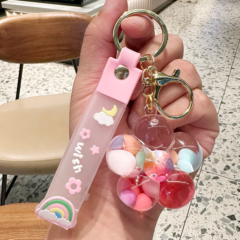 Wholesale Oil Drift Bottle Sunflower Acrylic Keychain