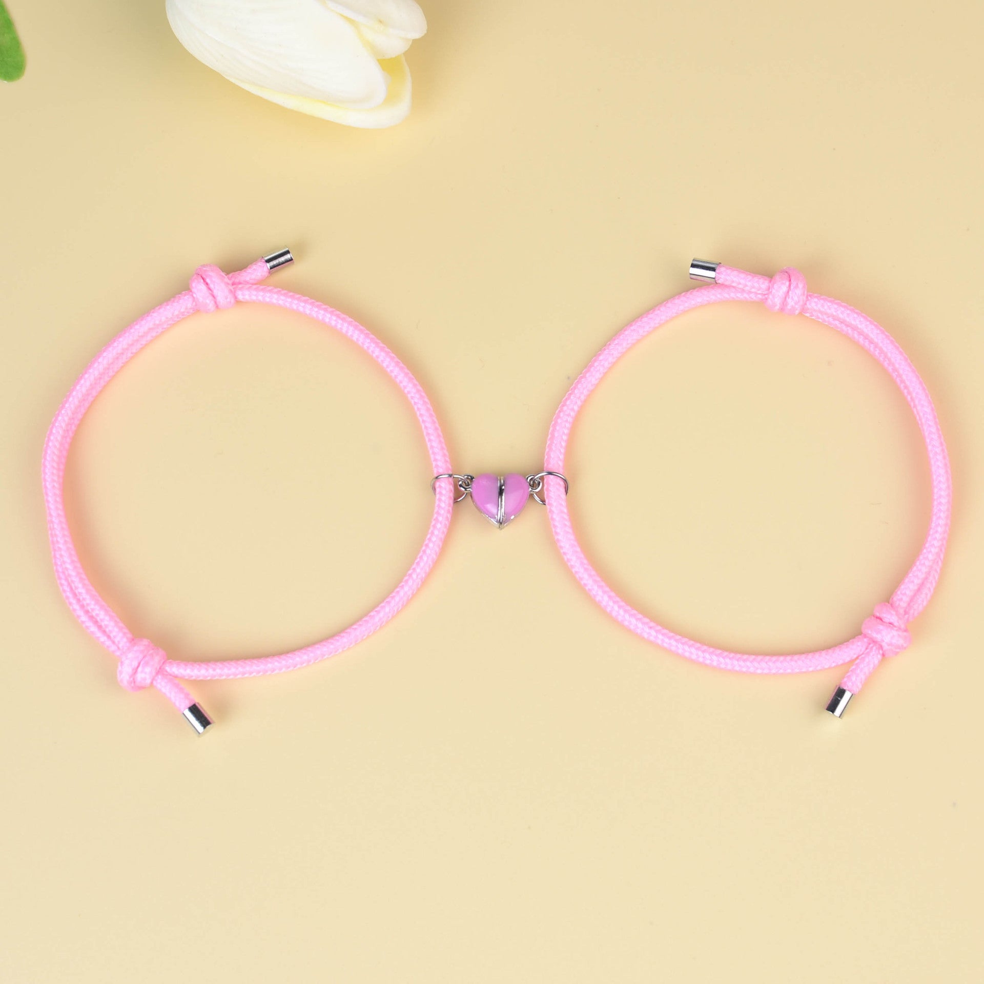 Wholesale Luminous  Magnet Suction Couple Woven Bracelet