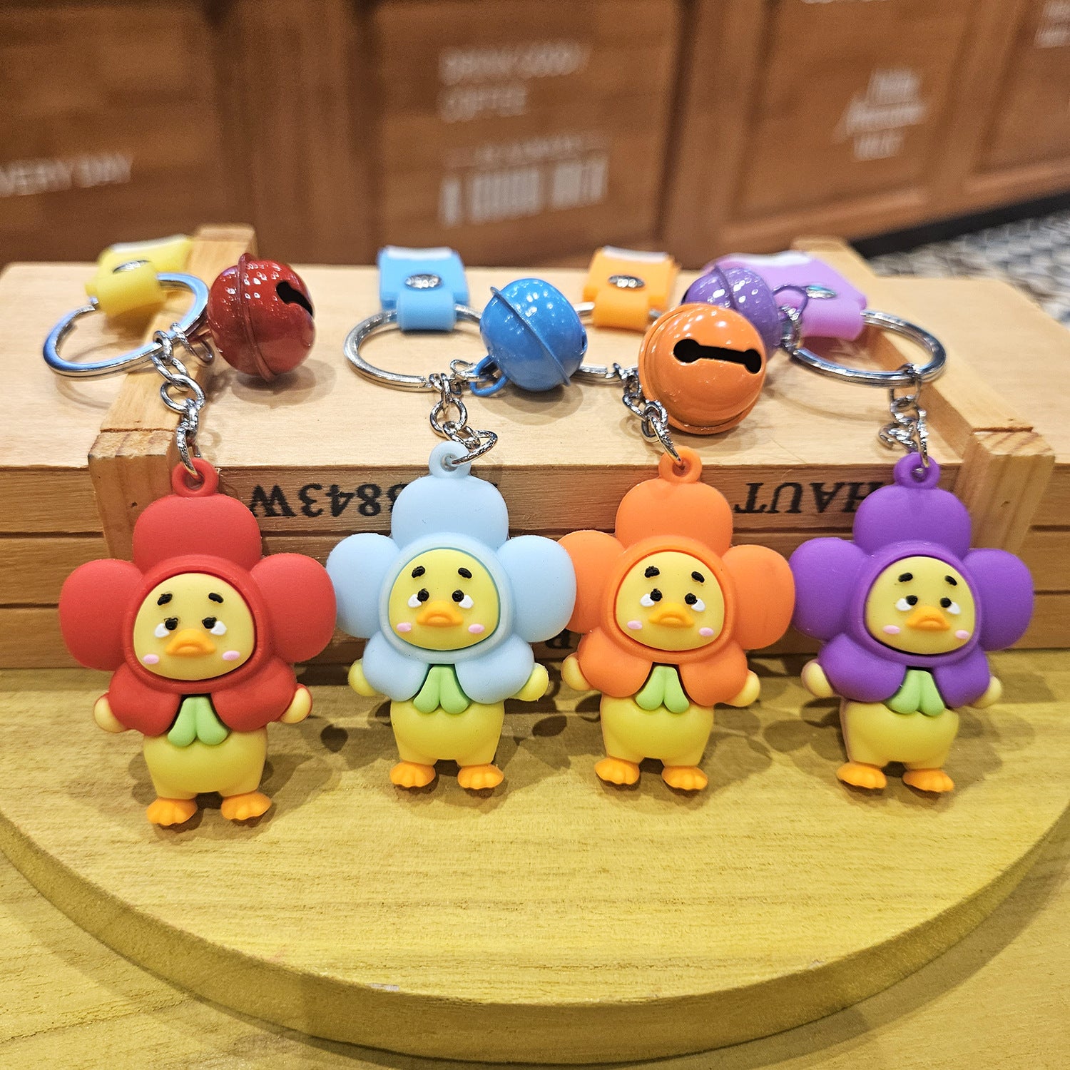 Wholesale New sunflower keychain pendant push small gift