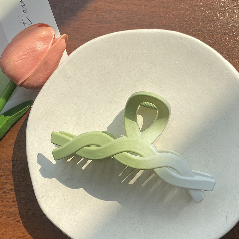 Wholesale Plastic Gradient Twist Frosted Hair Clips