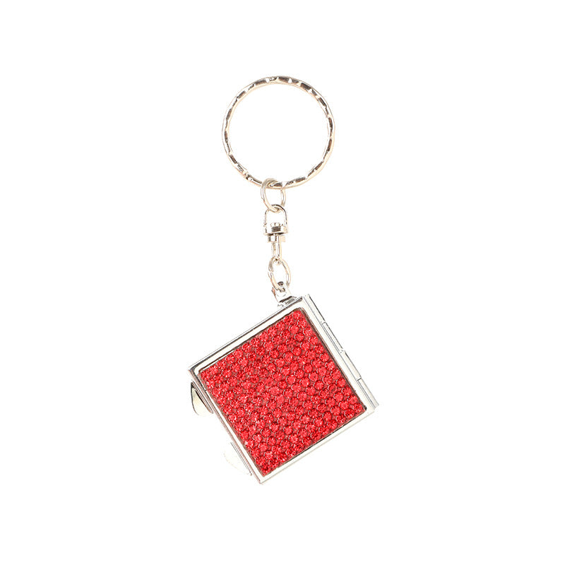 Wholesale Rhinestone Mini Makeup Mirror Keychain
