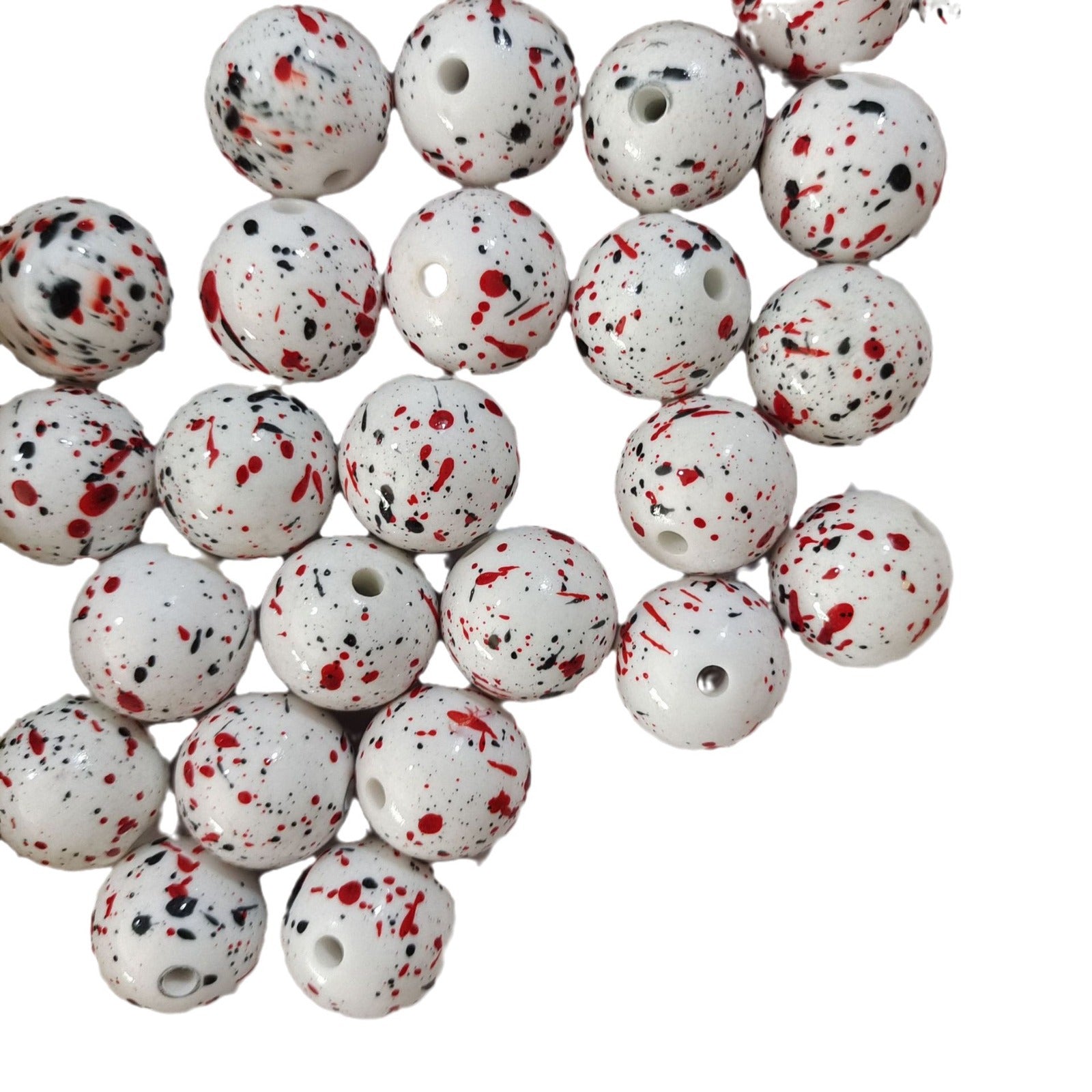 Wholesale 5pcs 20mm Acrylic Halloween Blood Drop Print Beads