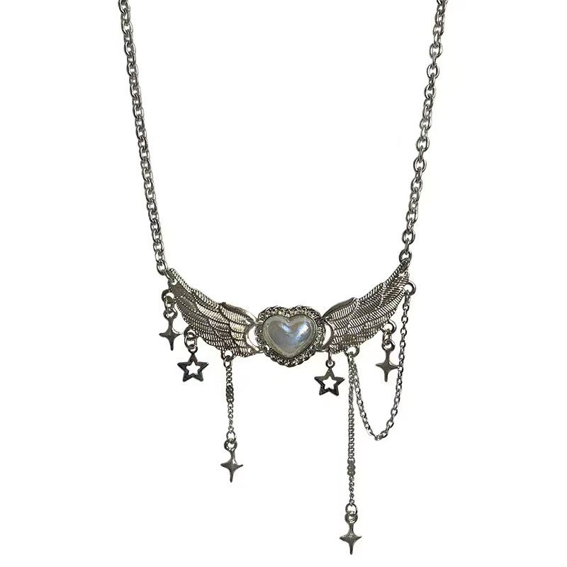 Wholesale Angel' s Wings tassel Gothic style necklace