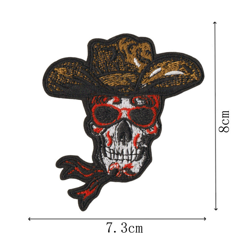 Wholesale Skull Design Embroidered Patch Set Of 9 Hot Melt Adhesive Applique For Towels Fashion Accessory DIY Craft