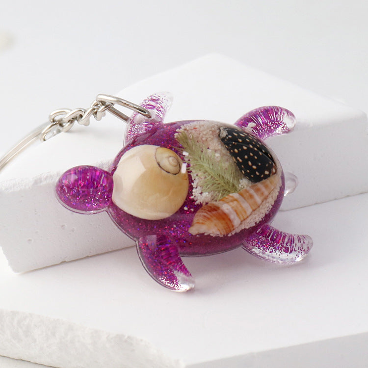 Wholesale 6pcs Ocean Turtle Creative Metal Keychain