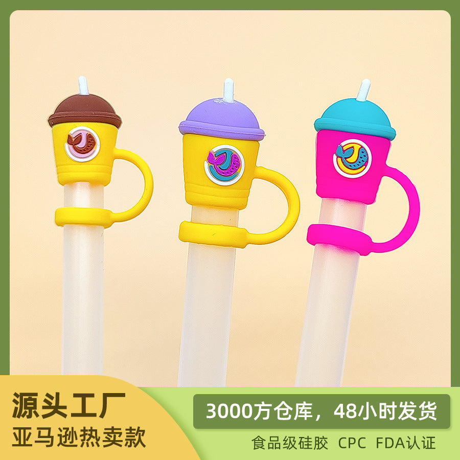 Wholesale 20pcs Coffee straw caps food grade silicone straw caps